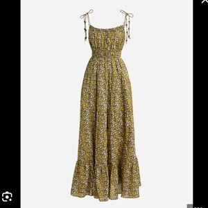 J. Crew Tie-shoulder cotton voile tiered dress in floral stripe